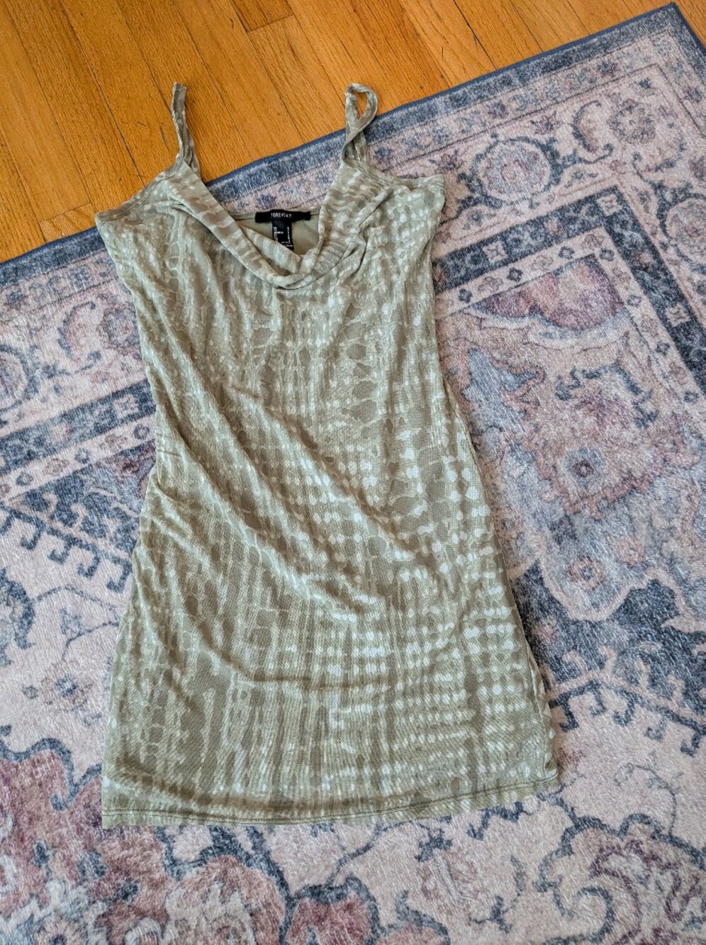 Unknown Brand Olive Green Patterned Women's Skirt